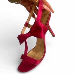 Kate Spade Barbie Pink Magenta Bow Slingback Heels Satin Party 9.5